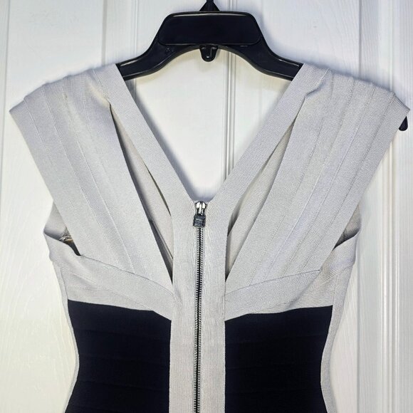 Authentic HERVE LEGER Color Block Bandage Bodycon Dress - Size Small - Picture 5 of 7